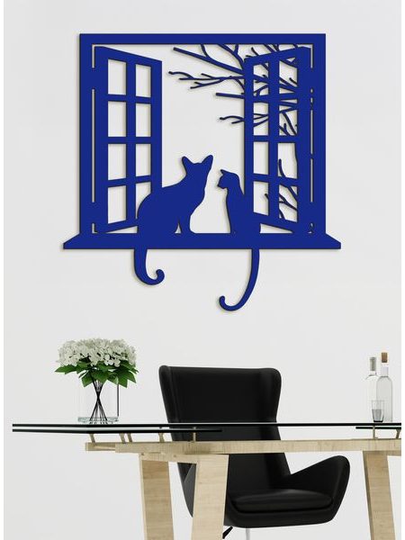 Drevená dekorácia mačky