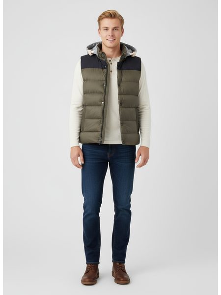 Pánská prošívaná vesta tmavě zelená