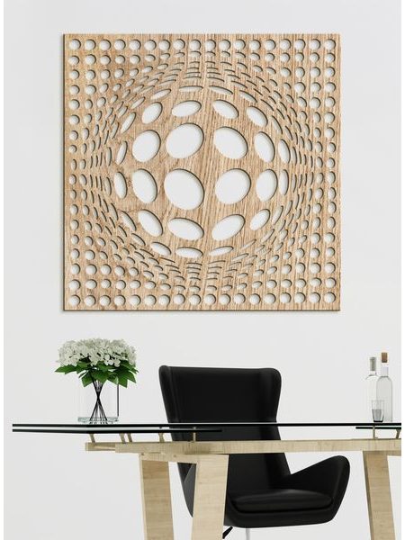Drevený panel na stenu 3D ilúzia