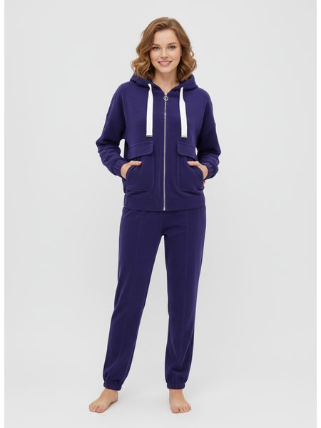 Dámska rebrovaná tepláková súprava fialová