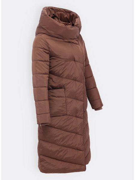 Dámska zimná bunda so zamatovou podšívkou hnedá