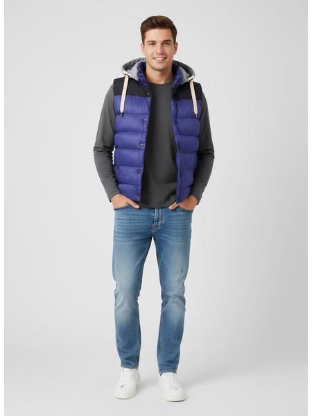 Pánska prešívaná vesta tmavomodrá