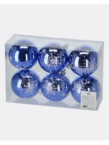 Modré vánoční koule se sněhovými vločkami