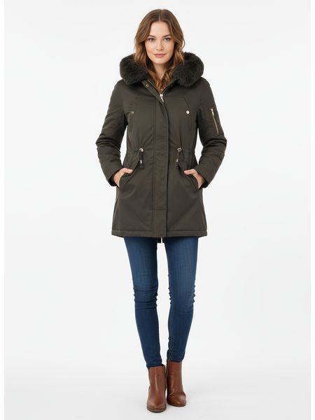 Dámska zimná bunda tmavozelená