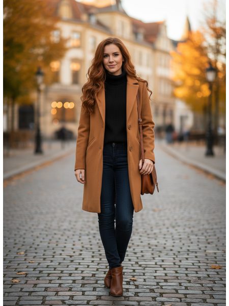 Dámsky kabát svetlohnedý