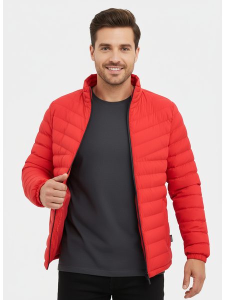 Pánska prešívaná bunda červená