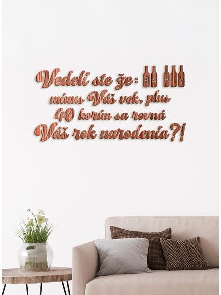Vtipný drevený nápis na stenu PIVO