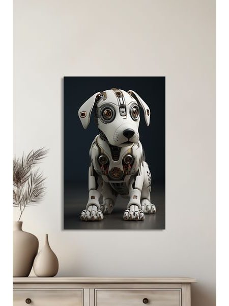 Obraz na stenu - Biely robotický psík