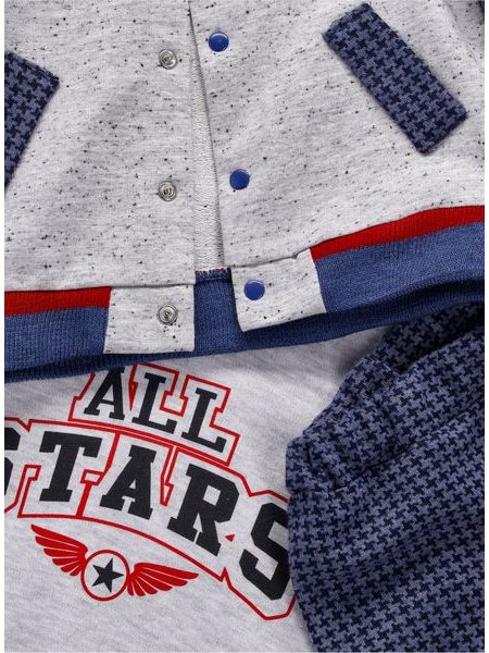 Detská tepláková súprava HVIEZDA sivo-modrá