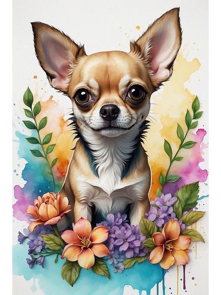 Obraz na stenu čivava akvarel