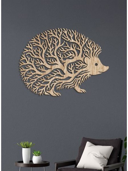 Dekorativní dřevěný obraz Ježek