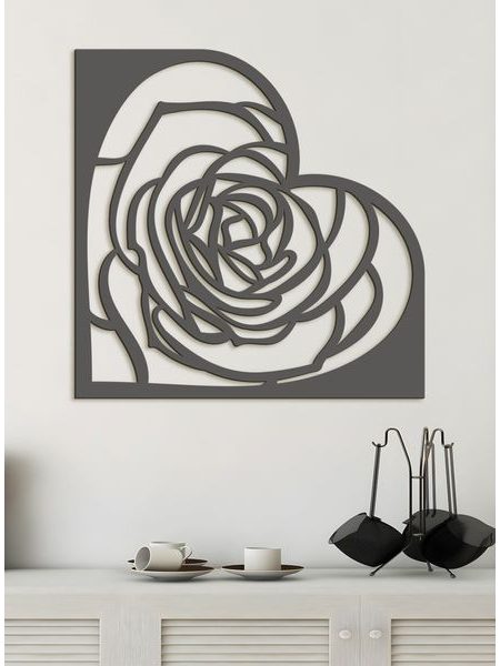 Drevená dekorácia na stenu ROSE