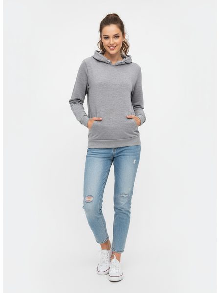 Dámska mikina s kapucňou sivá