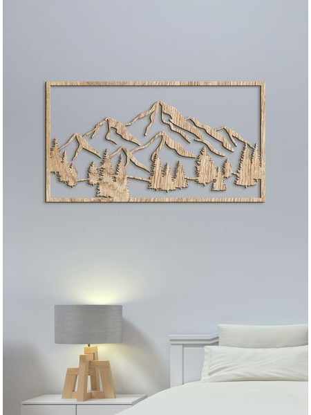 Drevený obraz Horská scenéria