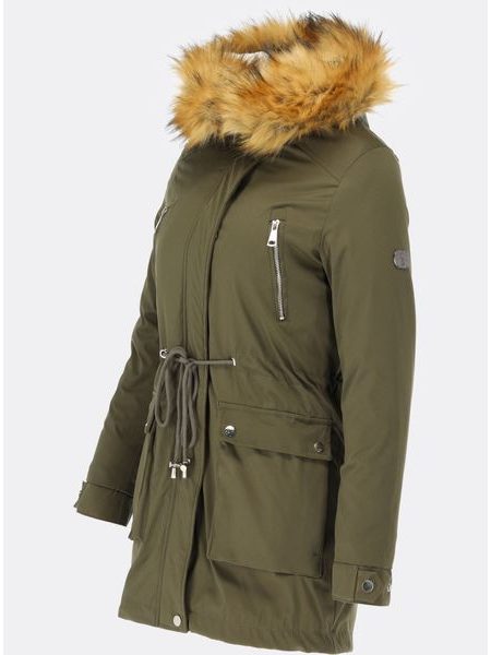 Parka s odopínateľným futrom khaki