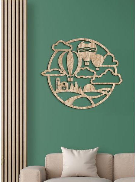 Drevený obraz na stenu let Balónom