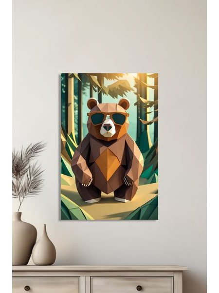 Obraz na stenu maco štýl origami