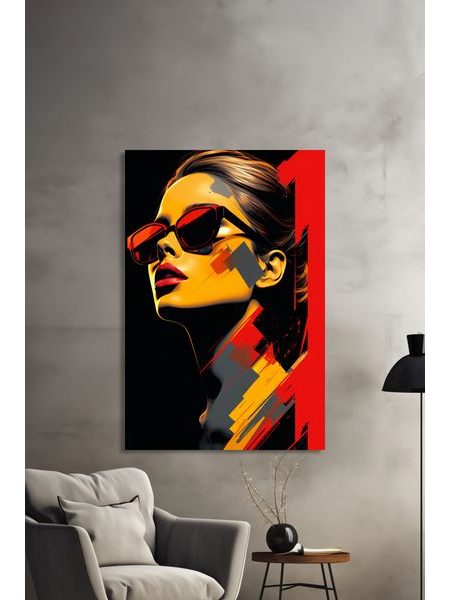 Žena v okuliaroch - pop-art portrét