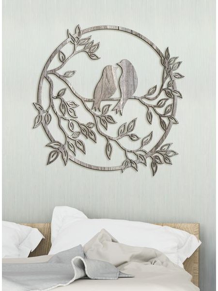 Drevený obraz štebot vtákov