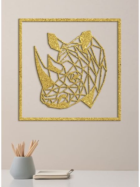 Drevený obraz Nosorožec