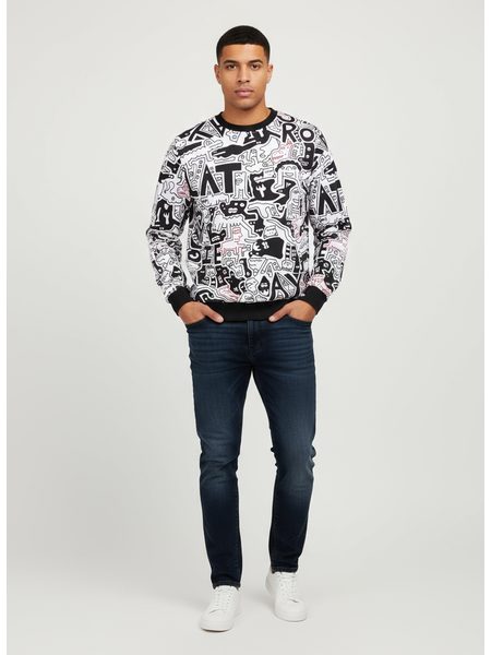 Pánska mikina s farebnou potlačou čierno-biela