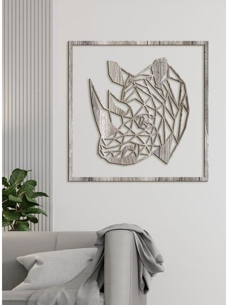 Drevený obraz Nosorožec