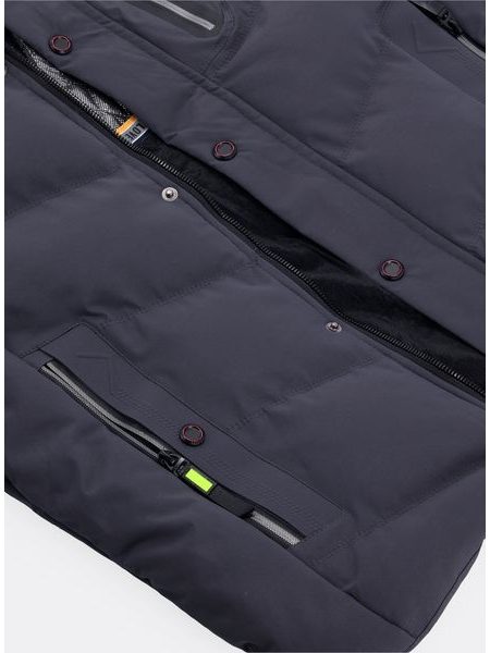 Pánska zimná bunda s kapucňou sivá