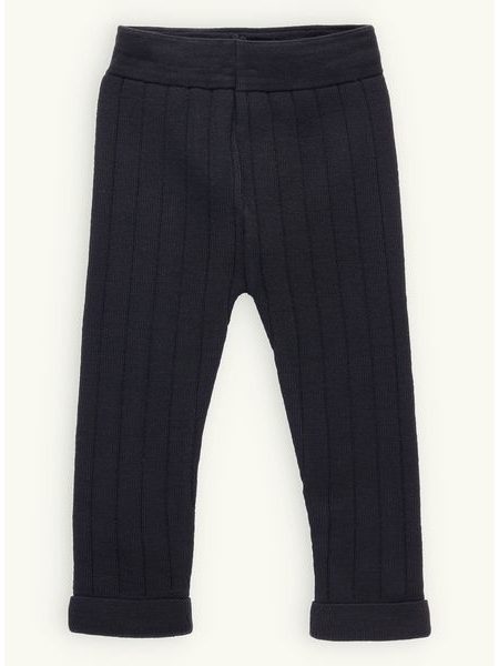 Detské pletené tepláky PÁSIK čierne