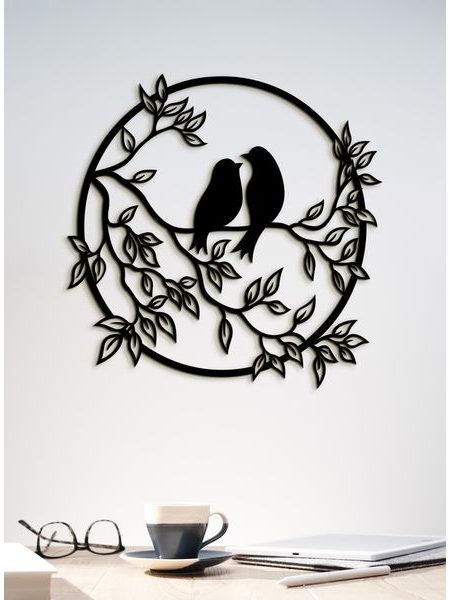 Drevený obraz štebot vtákov