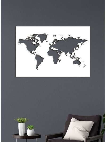 Dřevěné nástěnné umění Mapa světa