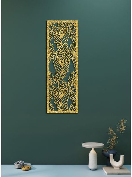 Luxusná drevená mandala Pávie perá