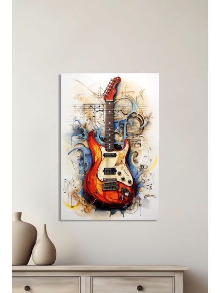 Maľovaná gitara abstrakt