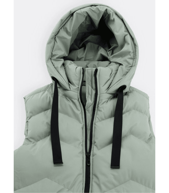 Dámská zimní vesta s kapucí mátová