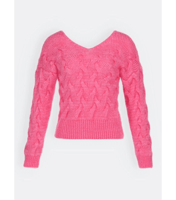 Dámský vzorovaný svetr růžový