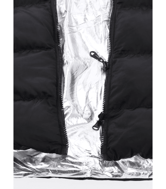Dámská oboustranná prošívaná vesta černo-stříbrná
