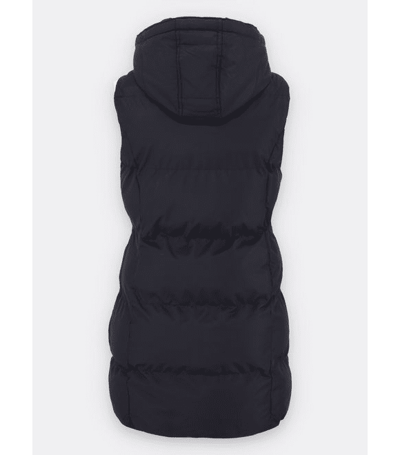 Dámská prošívaná vesta s kapucí černá
