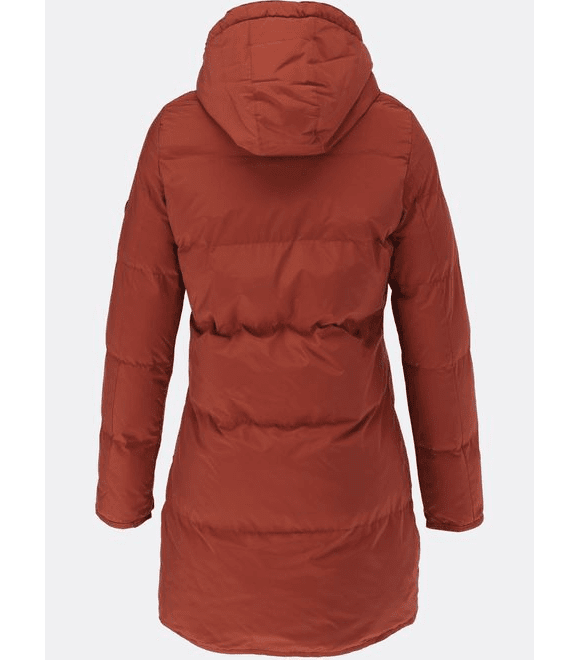 Dámska zimná bunda s kožušinovou podšívkou červenohnedá