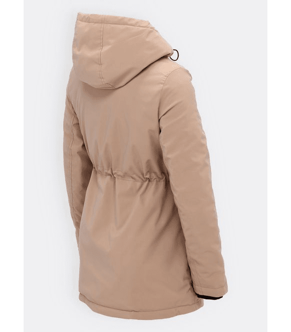Dámská přechodná bunda s kapucí béžová