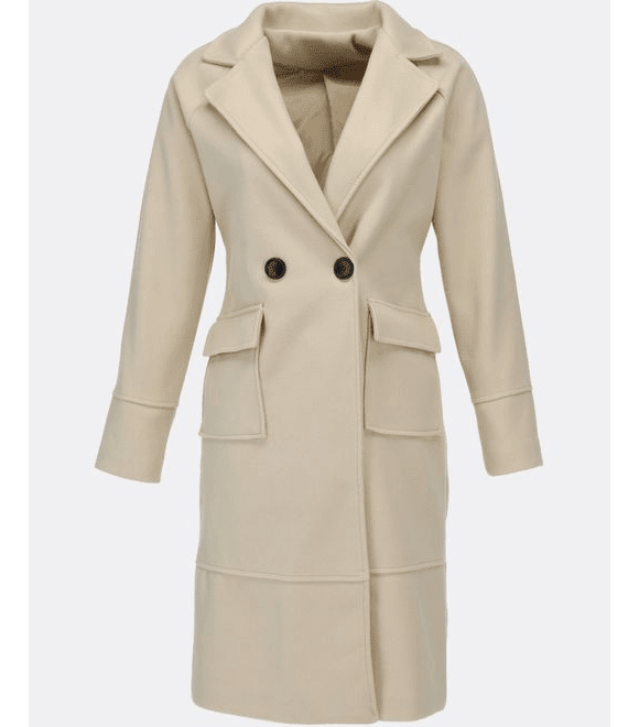 Dámsky kabát na prechodné obdobie krémový