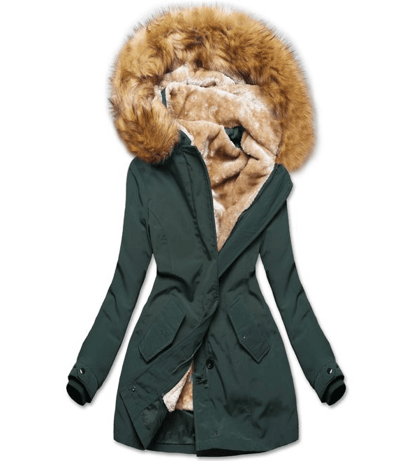 Zateplená dámska zimná bunda olivová