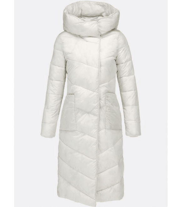 Dámska zimná bunda so zamatovou podšívkou biela