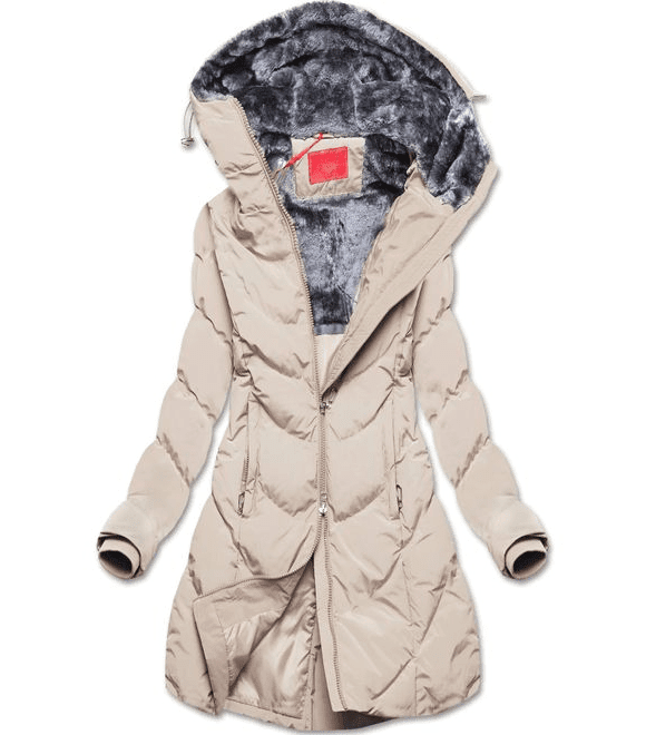 Dámská zimní prošívaná bunda béžová