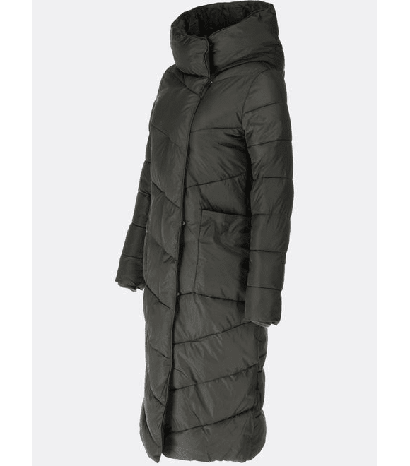Dámská zimní bunda se sametovou podšívkou v barvě khaki