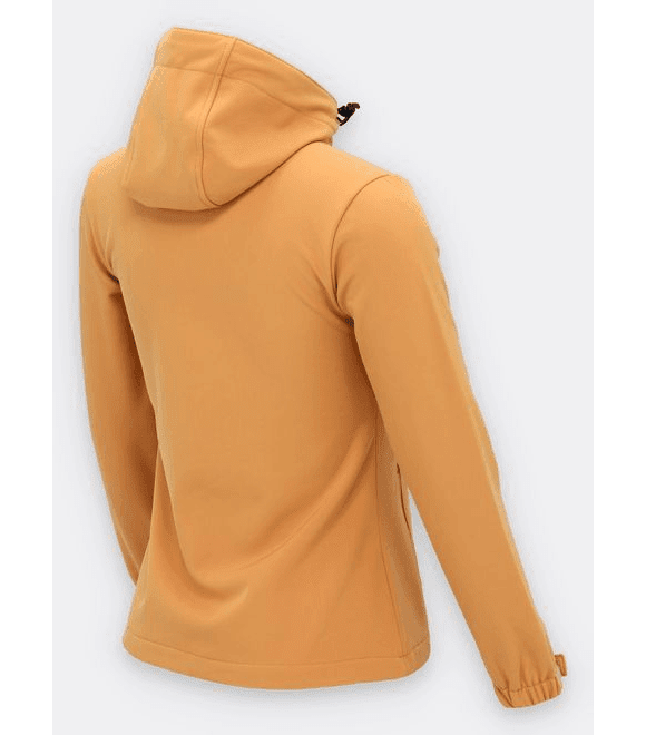 Dámská softšelová bunda s kapucí šafránově-žlutá