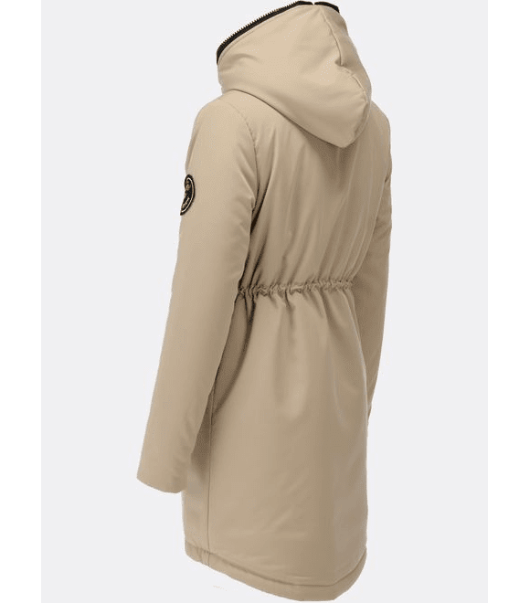Dámská zimní bunda s kapucí béžová