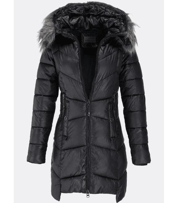 Dámska zimná bunda lesklá čierna