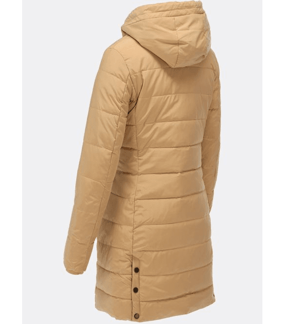 Dámská zimní bunda s plyšovou podšívkou béžová