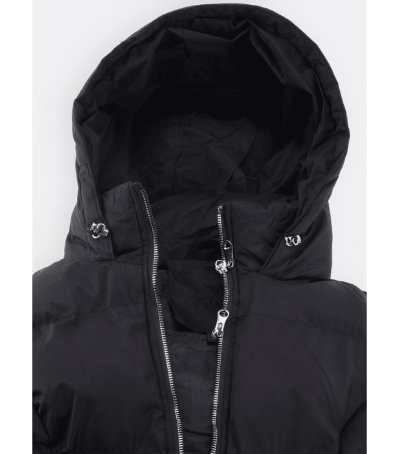 Dámská prošívaná vesta s kapucí černá