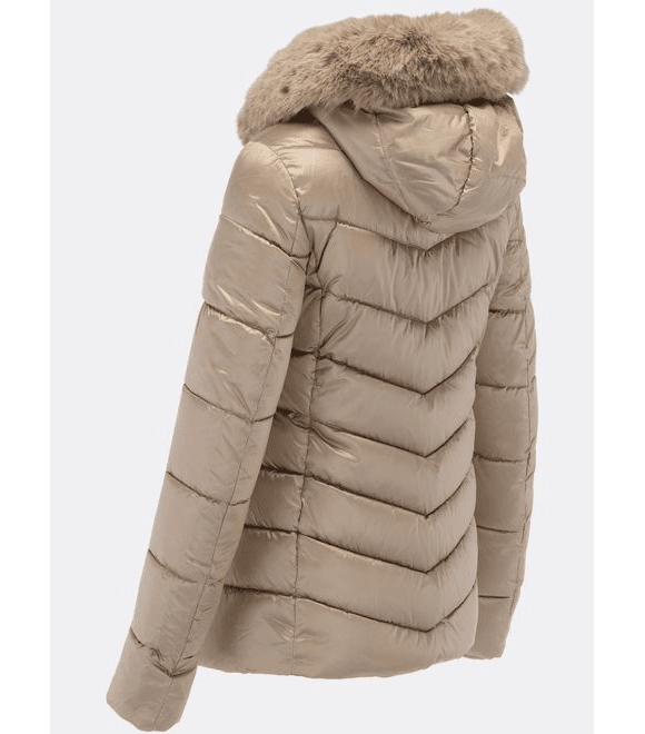 Dámska prešívaná zimná bunda béžová