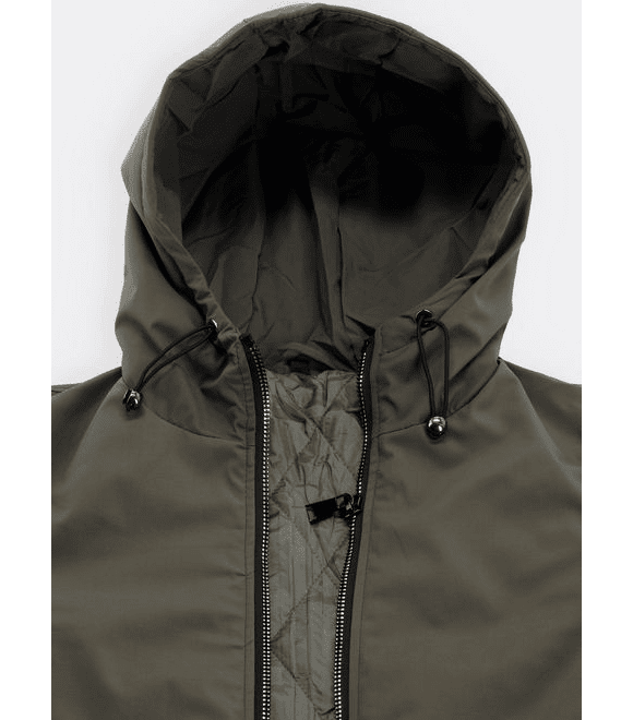 Dámská přechodná bunda s kapucí tmavě zelená